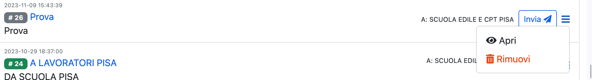 Invio della notifica